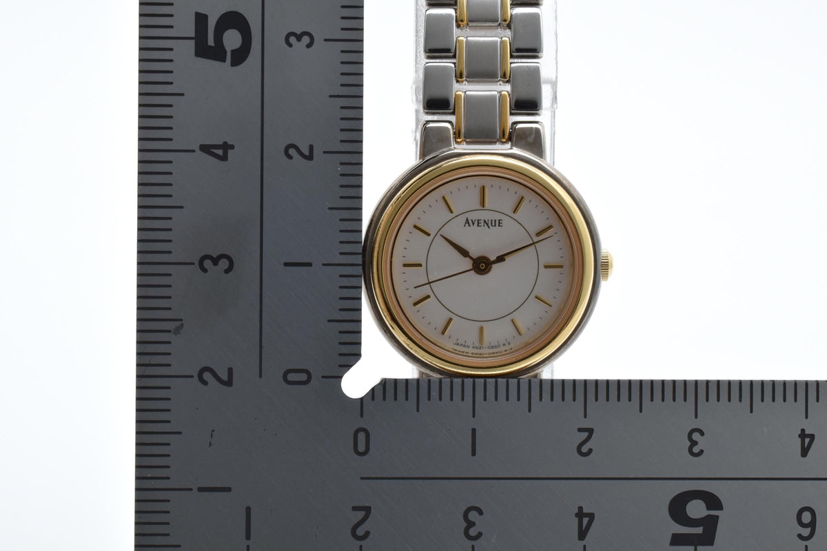 SEIKO セイコー Avenue アベニュー 4N21-0410 レディース クォーツ 腕時計 ホワイト文字盤 ゴールド シルバー ツートーン ステンレス ブレスレット 20.5mm 1990年代