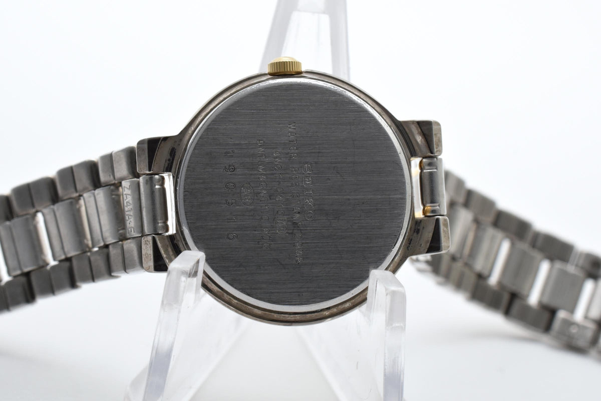 SEIKO セイコー Avenue アベニュー 4N21-0410 レディース クォーツ 腕時計 ホワイト文字盤 ゴールド シルバー ツートーン ステンレス ブレスレット 20.5mm 1990年代