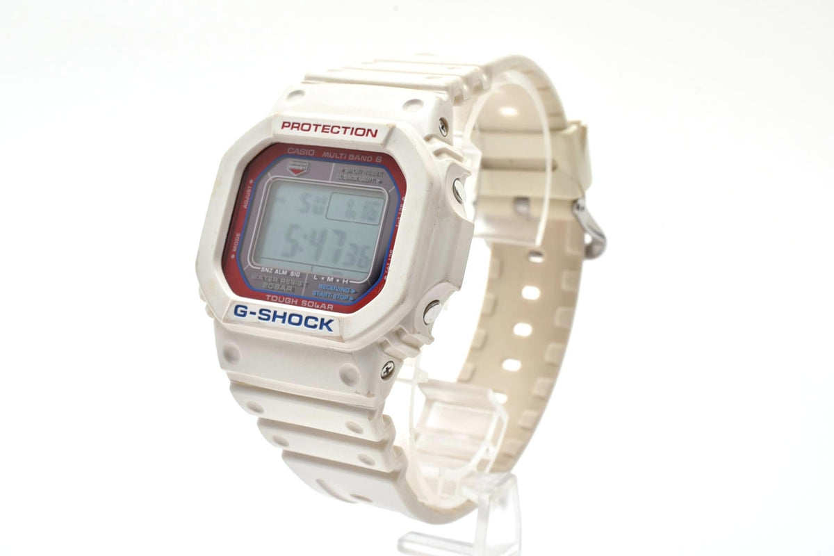 良品 CASIO カシオ G-SHOCK Gショック GW-M5610TR タフソーラー 電波 マルチバンド6 トリコロール ホワイト 白 スクエア デジタル メンズ 腕時計 稼働品