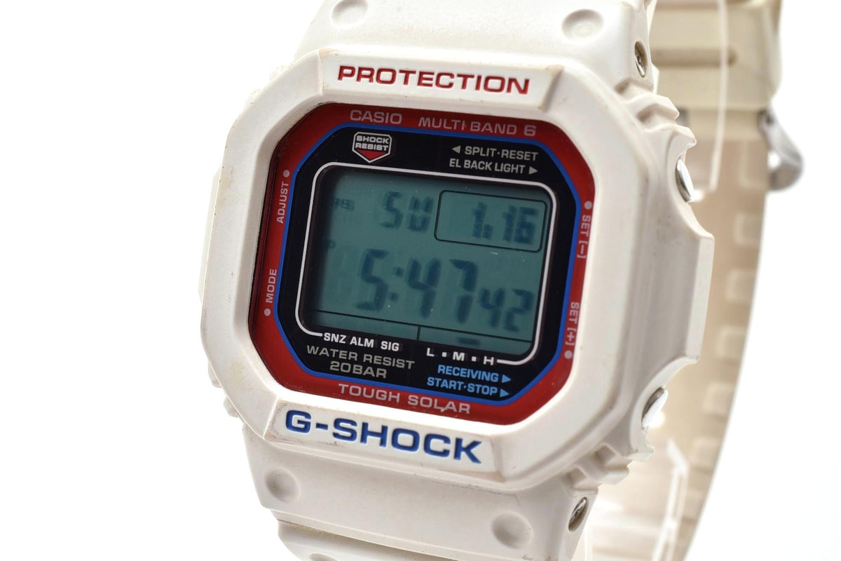 良品 CASIO カシオ G-SHOCK Gショック GW-M5610TR タフソーラー 電波 マルチバンド6 トリコロール ホワイト 白 スクエア デジタル メンズ 腕時計 稼働品