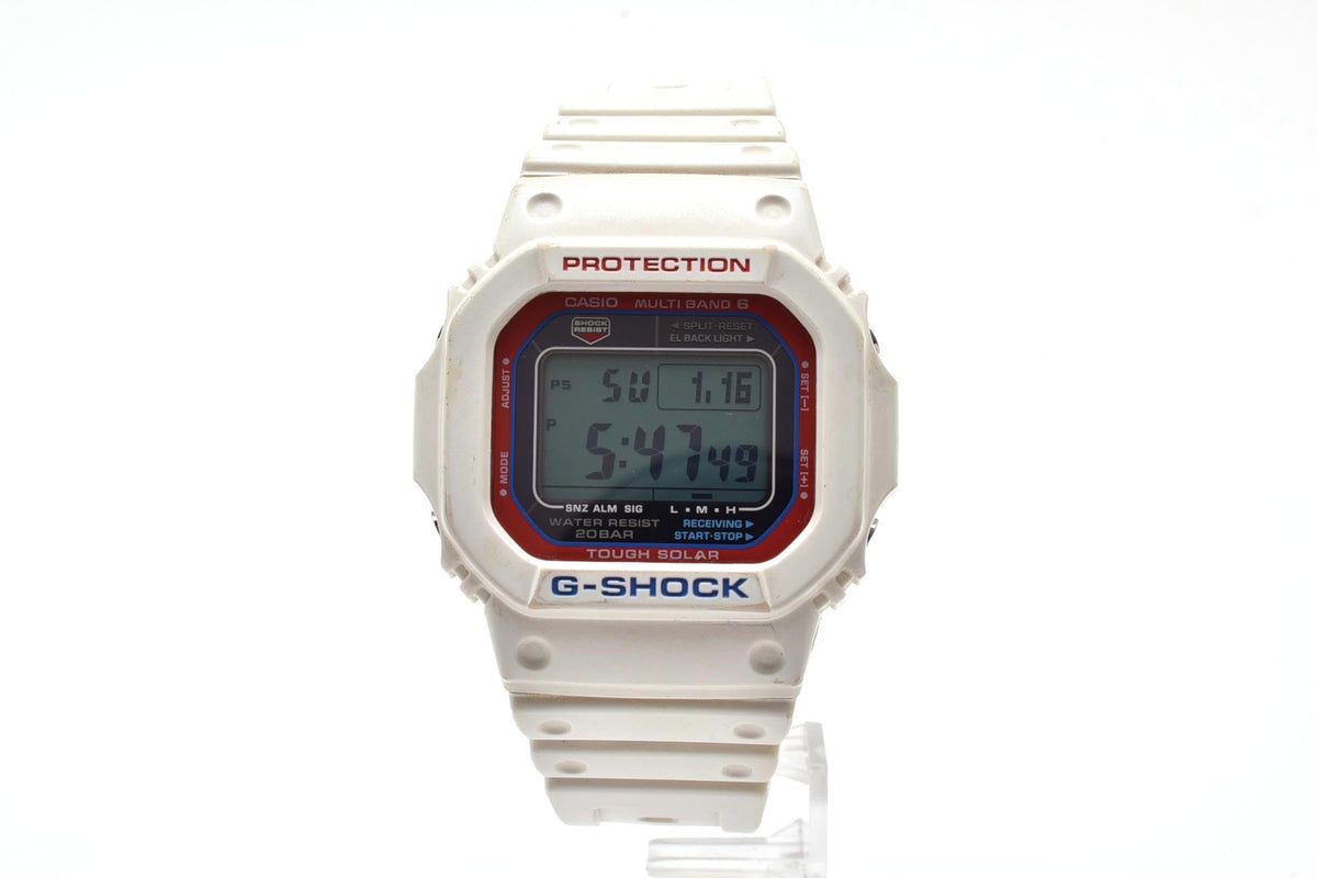 良品 CASIO カシオ G-SHOCK Gショック GW-M5610TR タフソーラー 電波 マルチバンド6 トリコロール ホワイト 白 スクエア デジタル メンズ 腕時計 稼働品