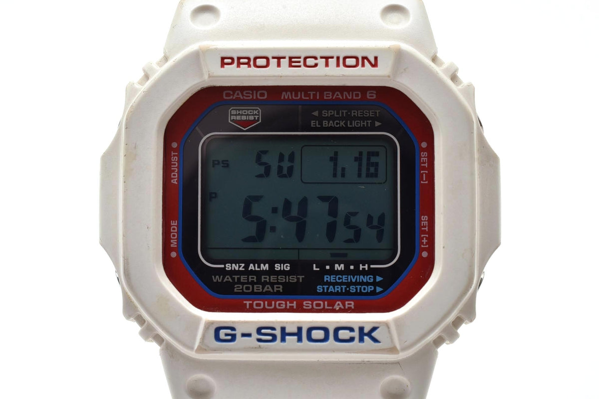 良品 CASIO カシオ G-SHOCK Gショック GW-M5610TR タフソーラー 電波 マルチバンド6 トリコロール ホワイト 白 スクエア デジタル メンズ 腕時計 稼働品