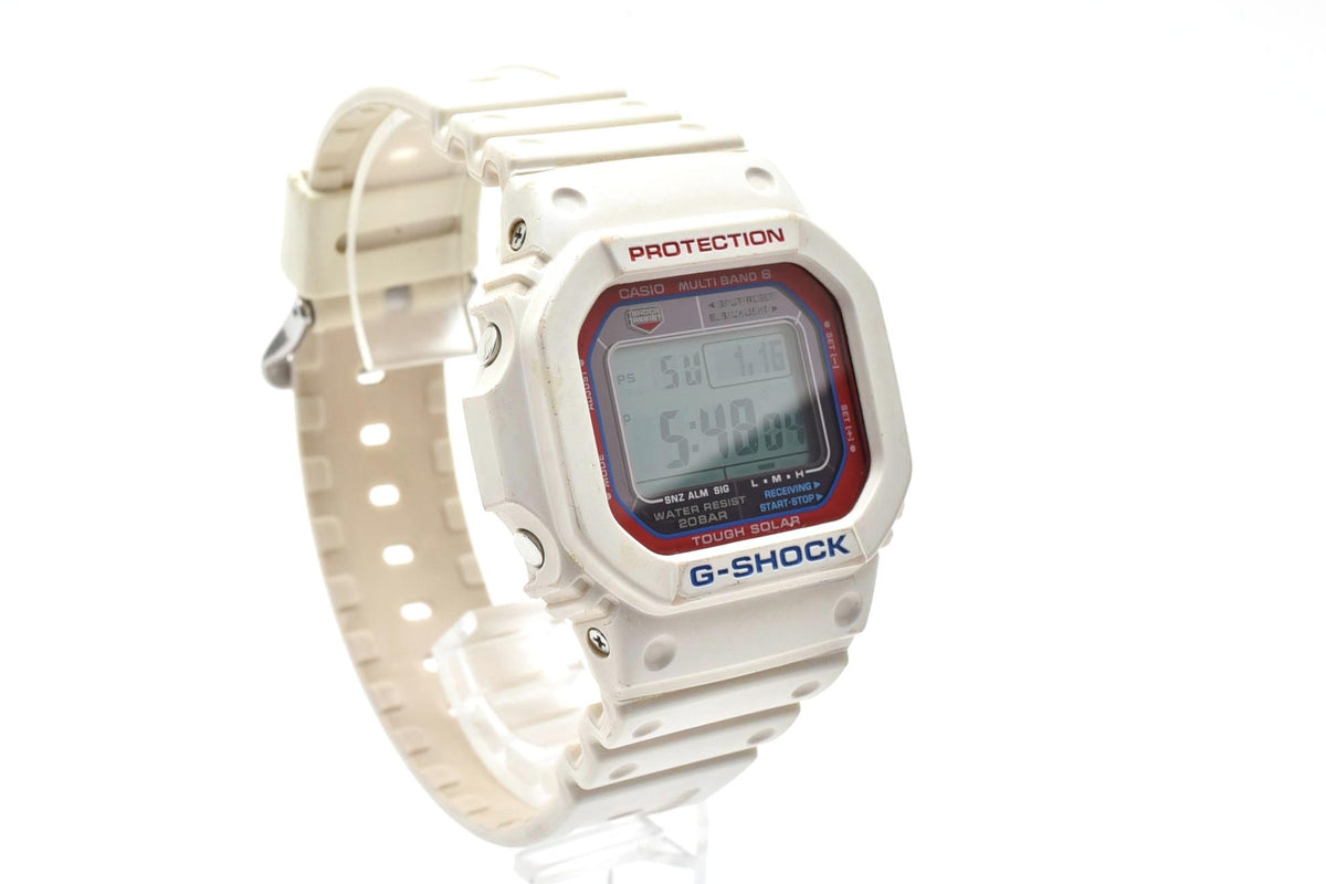 良品 CASIO カシオ G-SHOCK Gショック GW-M5610TR タフソーラー 電波 マルチバンド6 トリコロール ホワイト 白 スクエア デジタル メンズ 腕時計 稼働品