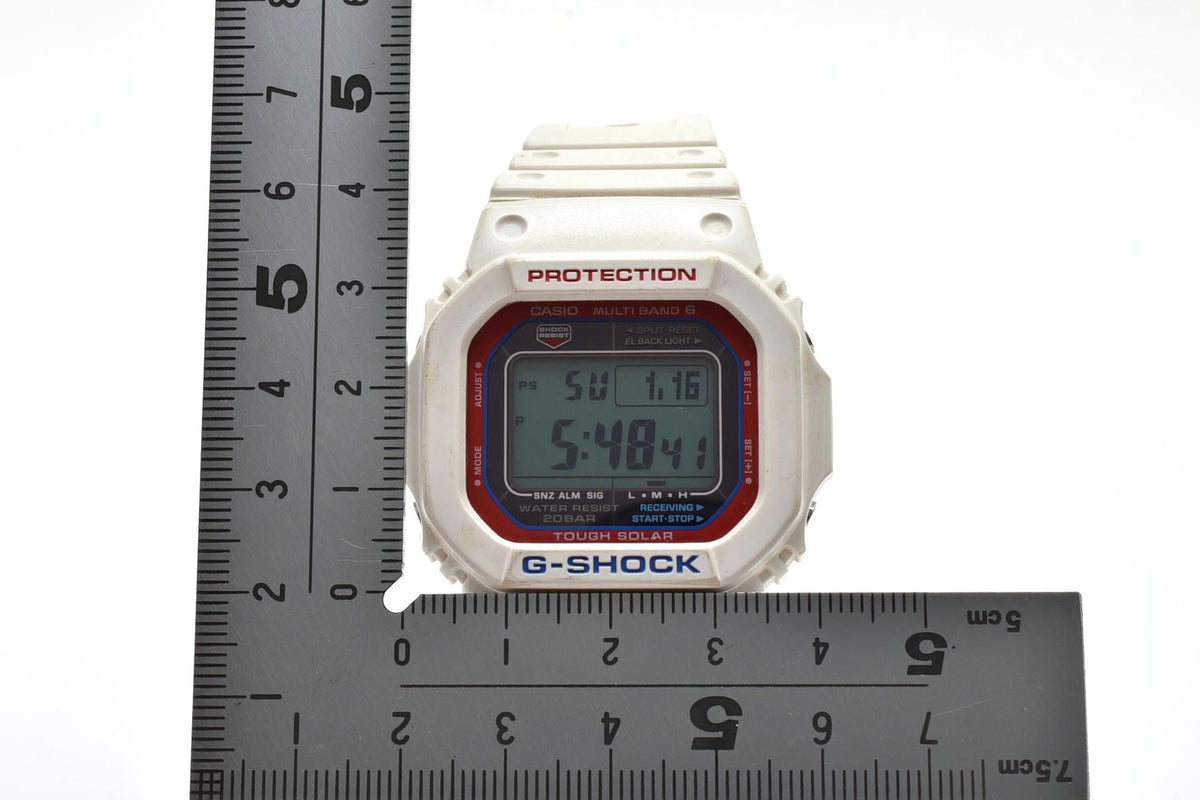 良品 CASIO カシオ G-SHOCK Gショック GW-M5610TR タフソーラー 電波 マルチバンド6 トリコロール ホワイト 白 スクエア デジタル メンズ 腕時計 稼働品