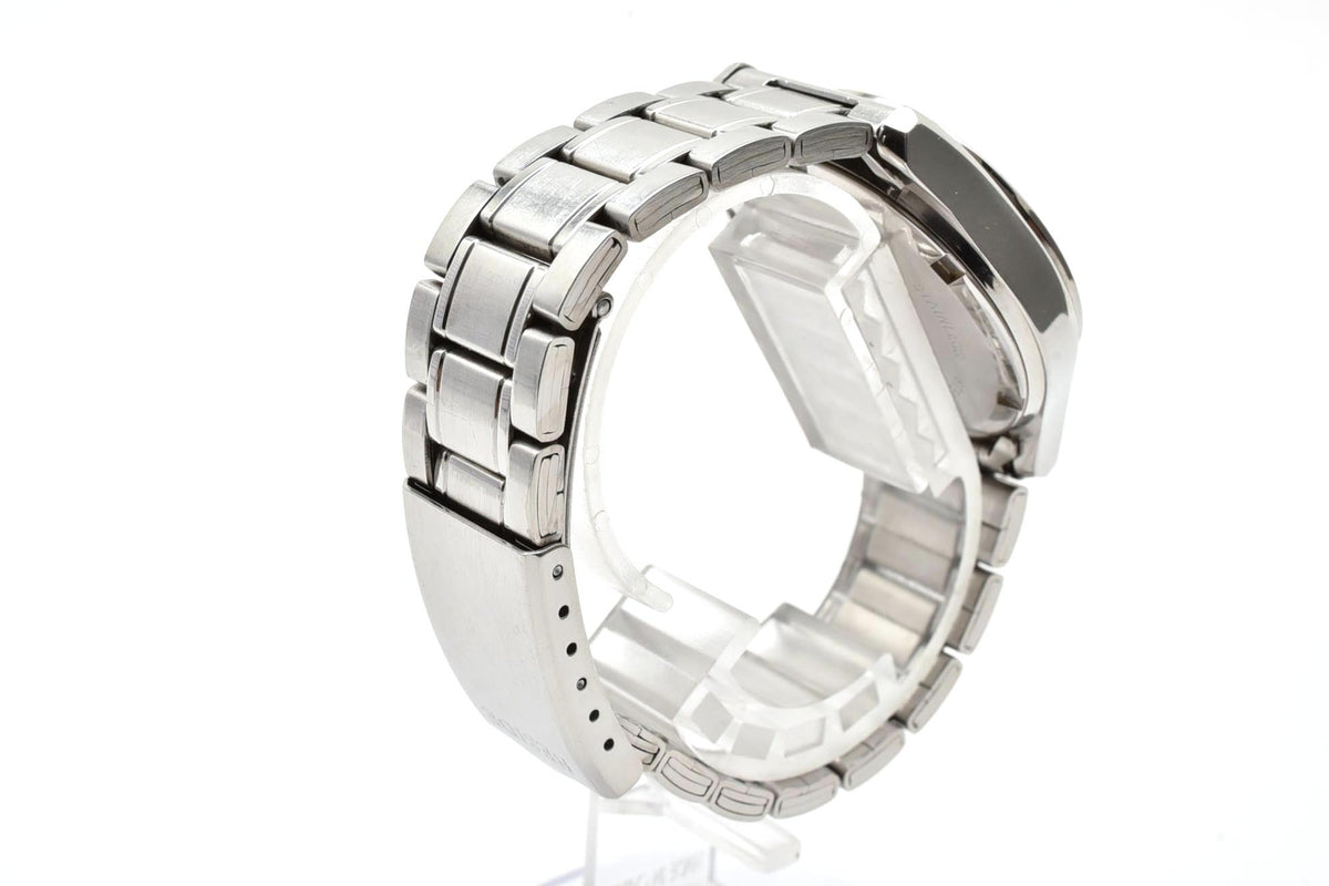 美品 CASIO カシオ BESIDE ビサイド BES-105 クォーツ デイデイト 10年電池 シルバー文字盤 ステンレス メンズ 腕時計 稼働品