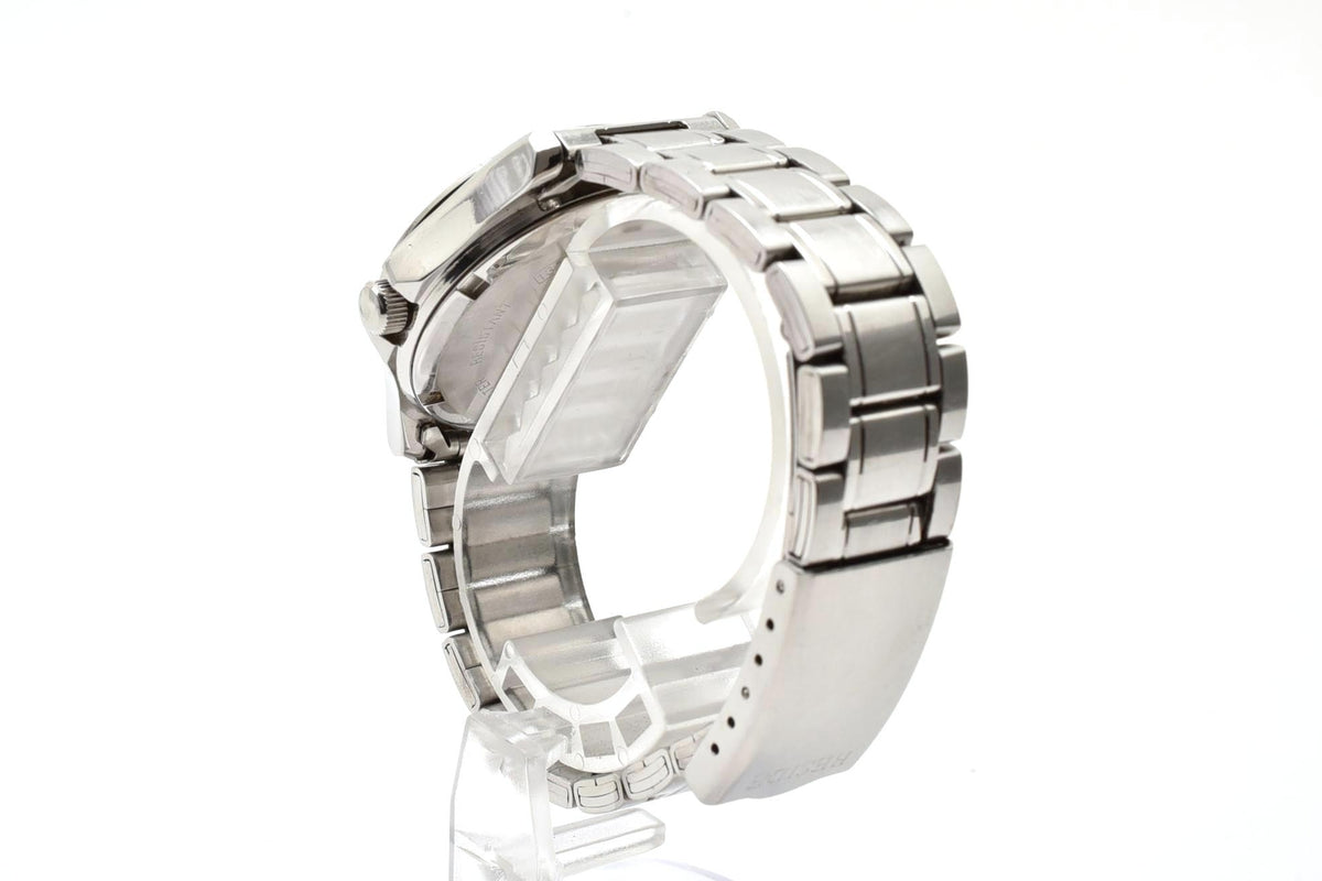 美品 CASIO カシオ BESIDE ビサイド BES-105 クォーツ デイデイト 10年電池 シルバー文字盤 ステンレス メンズ 腕時計 稼働品