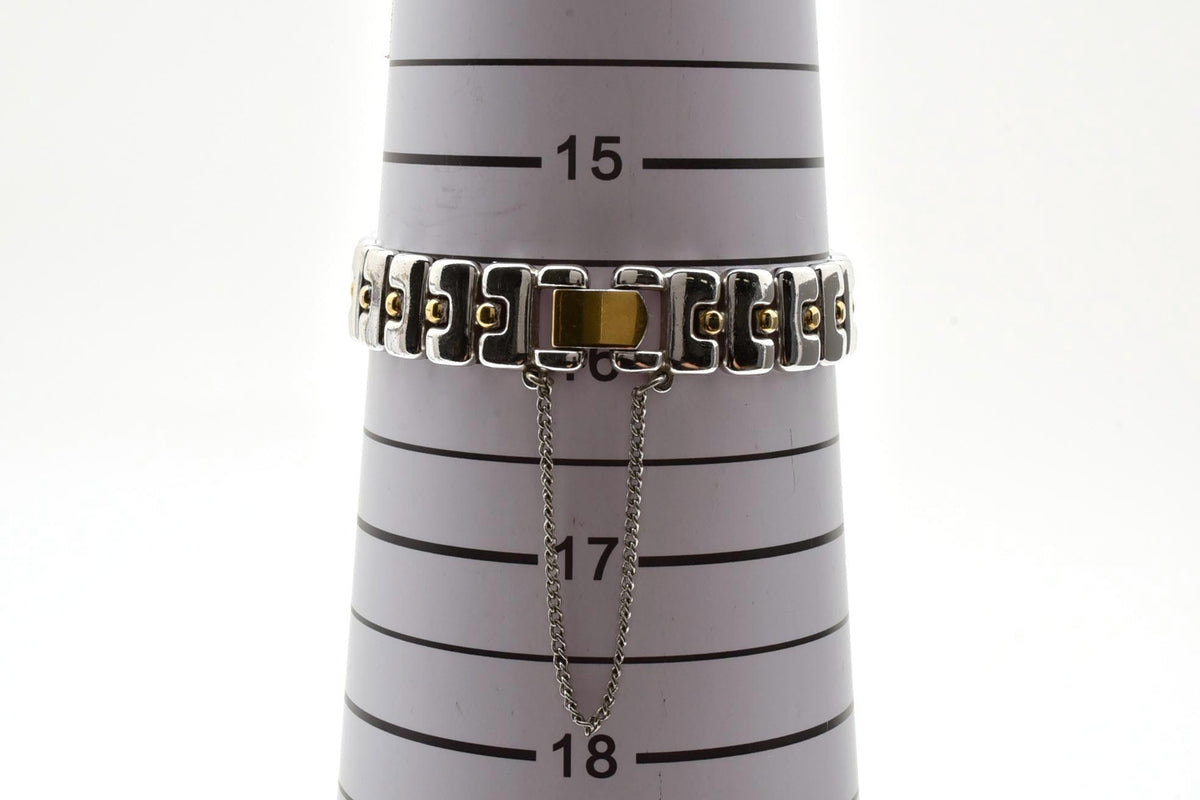 美品 SEIKO ALBA セイコー アルバ アーバン V401-0060 クォーツ コンビ ブラック文字盤 ローマ数字 レディース 腕時計 稼働品