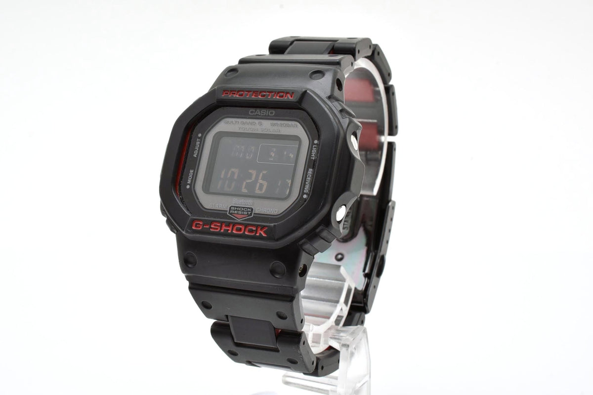 美品 CASIO カシオ G-SHOCK Gショック GW-B5600 Bluetooth タフソーラー 電波 マルチバンド6 コンポジットバンド ブラック レッド スクエア メンズ 腕時計 稼働品