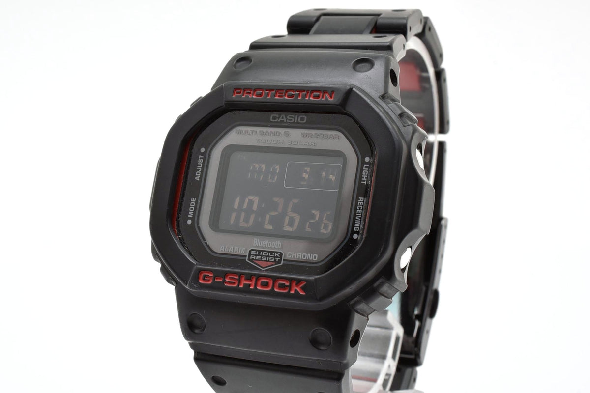 美品 CASIO カシオ G-SHOCK Gショック GW-B5600 Bluetooth タフソーラー 電波 マルチバンド6 コンポジットバンド ブラック レッド スクエア メンズ 腕時計 稼働品
