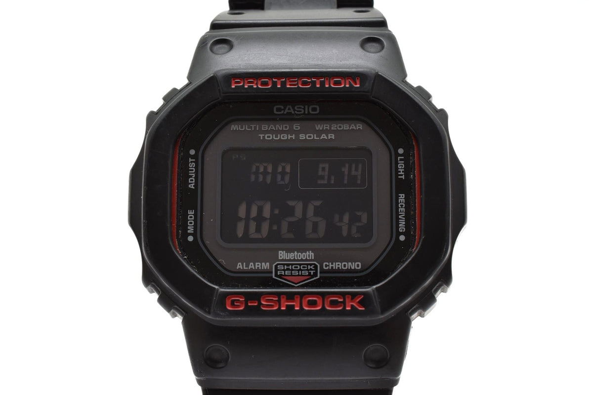 美品 CASIO カシオ G-SHOCK Gショック GW-B5600 Bluetooth タフソーラー 電波 マルチバンド6 コンポジットバンド ブラック レッド スクエア メンズ 腕時計 稼働品