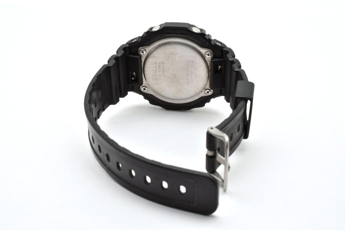 美品 CASIO カシオ G-SHOCK Gショック GA-2100 カーボンコアガード オクタゴン 八角形 アナデジ オールブラック 黒 メンズ 腕時計 稼働品