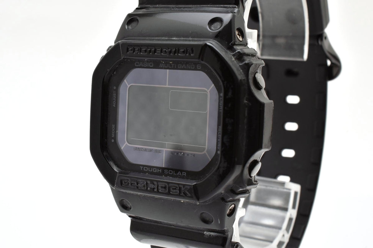 美品 CASIO カシオ G-SHOCK Gショック GW-M5610BB タフソーラー 電波 マルチバンド6 ベーシックブラック 光沢 黒 スクエア 反転液晶 メンズ 腕時計 稼働品