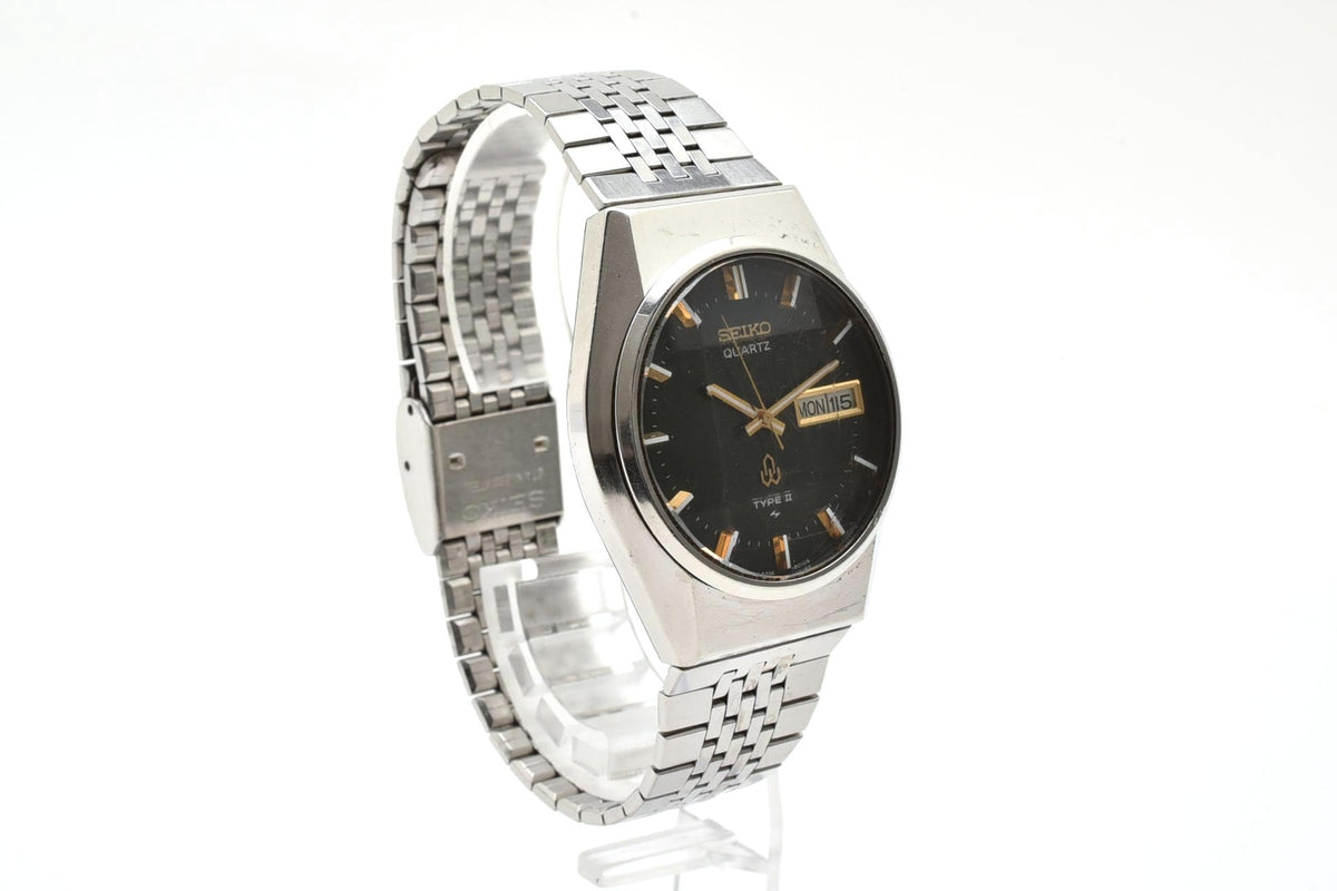 良品 SEIKO セイコー タイプII TYPE II 4336-8060 クォーツ デイデイト ダークグリーン文字盤 ステンレス ヴィンテージ 1970年代 メンズ 腕時計 稼働品