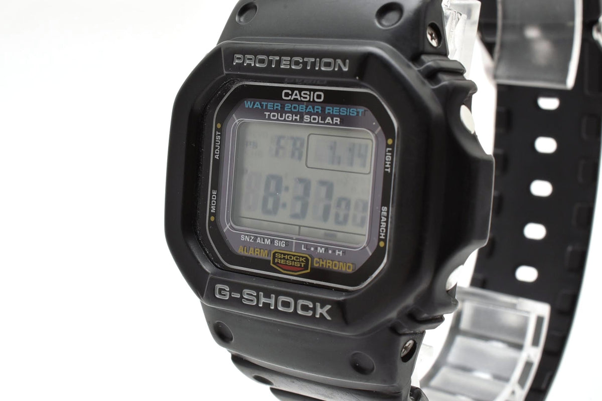 美品 CASIO カシオ G-SHOCK Gショック G-5600E タフソーラー スクエア デジタル ブラック 黒 メンズ 腕時計 稼働品