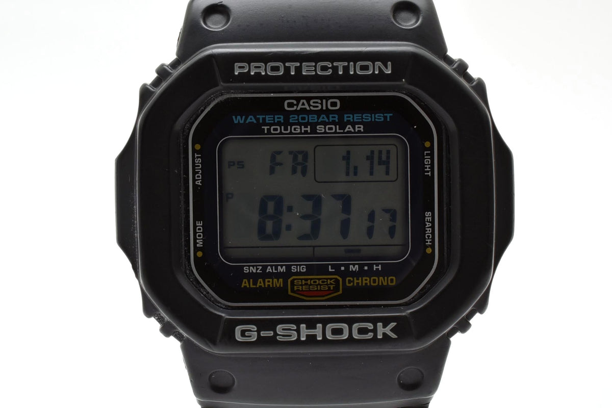 美品 CASIO カシオ G-SHOCK Gショック G-5600E タフソーラー スクエア デジタル ブラック 黒 メンズ 腕時計 稼働品