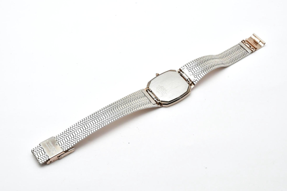 美品 CITIZEN シチズン EXCEED エクシード 1930-191005 クォーツ UHAG クッション型 ゴールド文字盤 ゴールドカラー ヴィンテージ 1980年代 メンズ 腕時計 稼働品