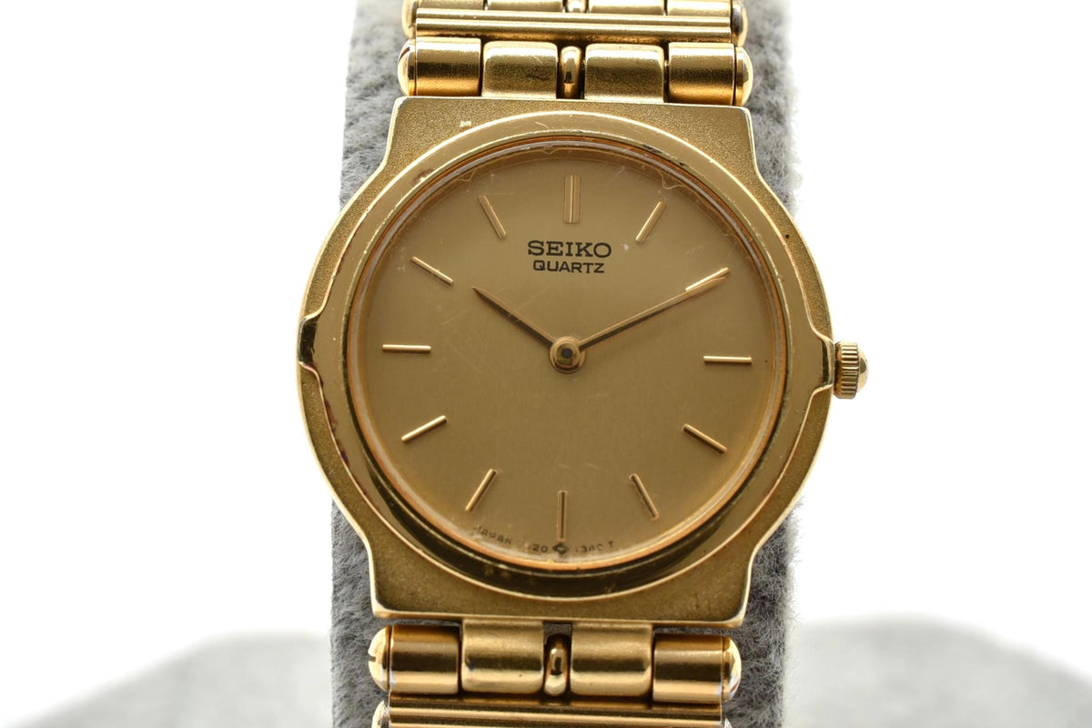 美品 SEIKO セイコー 7320-0320 クォーツ ゴールドカラー ラウンド ブレスレット ヴィンテージ 1980年代 レディース 腕時計 稼働品