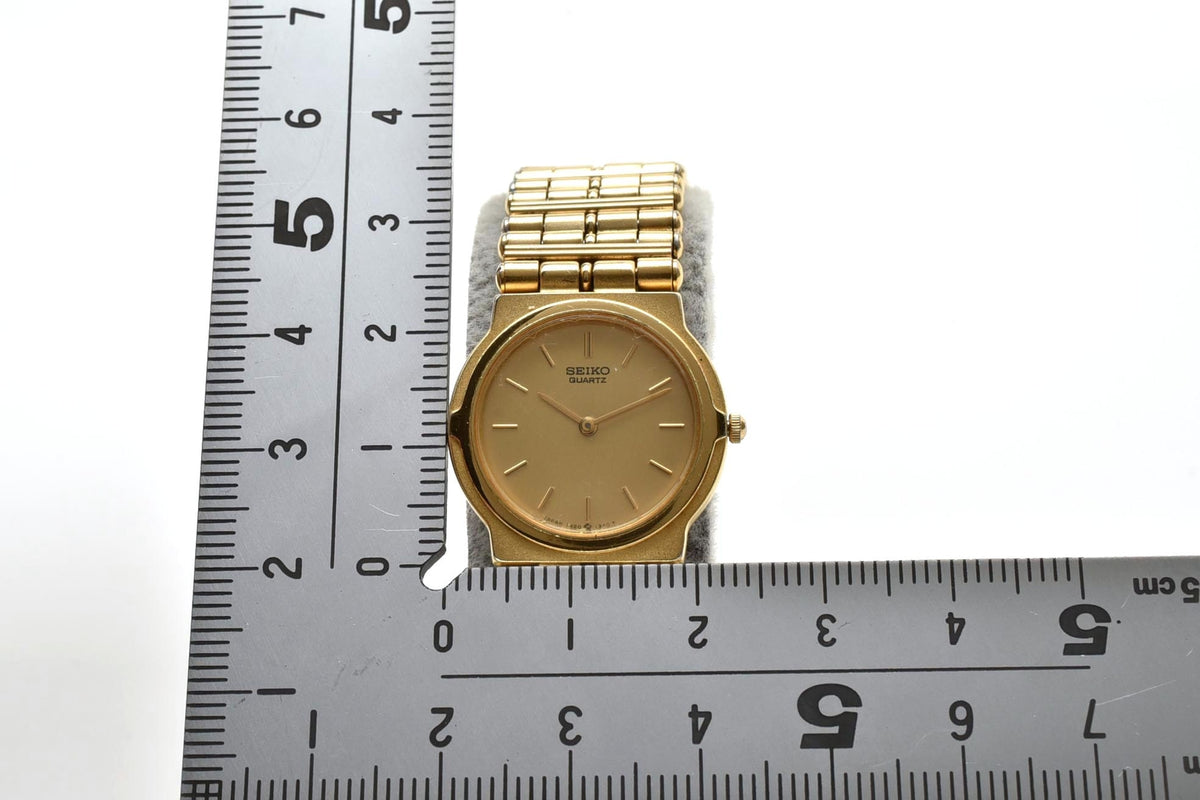 美品 SEIKO セイコー 7320-0320 クォーツ ゴールドカラー ラウンド ブレスレット ヴィンテージ 1980年代 レディース 腕時計 稼働品
