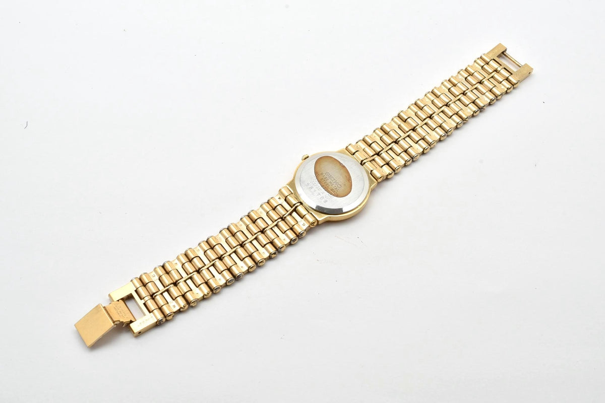 美品 SEIKO セイコー 7320-0320 クォーツ ゴールドカラー ラウンド ブレスレット ヴィンテージ 1980年代 レディース 腕時計 稼働品