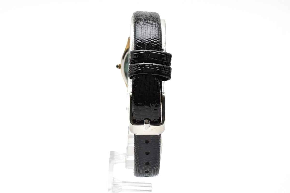 美品 SEIKO セイコー エクセリーヌ 7321-5010 クォーツ ゴールドカラー オーバル ゴールド文字盤 レザーベルト ヴィンテージ 1980年代 レディース 腕時計 稼働品