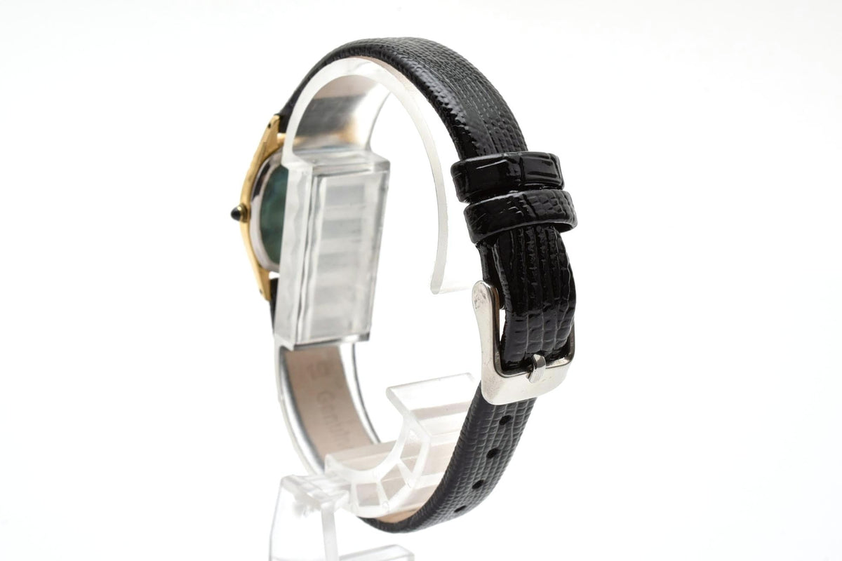 美品 SEIKO セイコー エクセリーヌ 7321-5010 クォーツ ゴールドカラー オーバル ゴールド文字盤 レザーベルト ヴィンテージ 1980年代 レディース 腕時計 稼働品