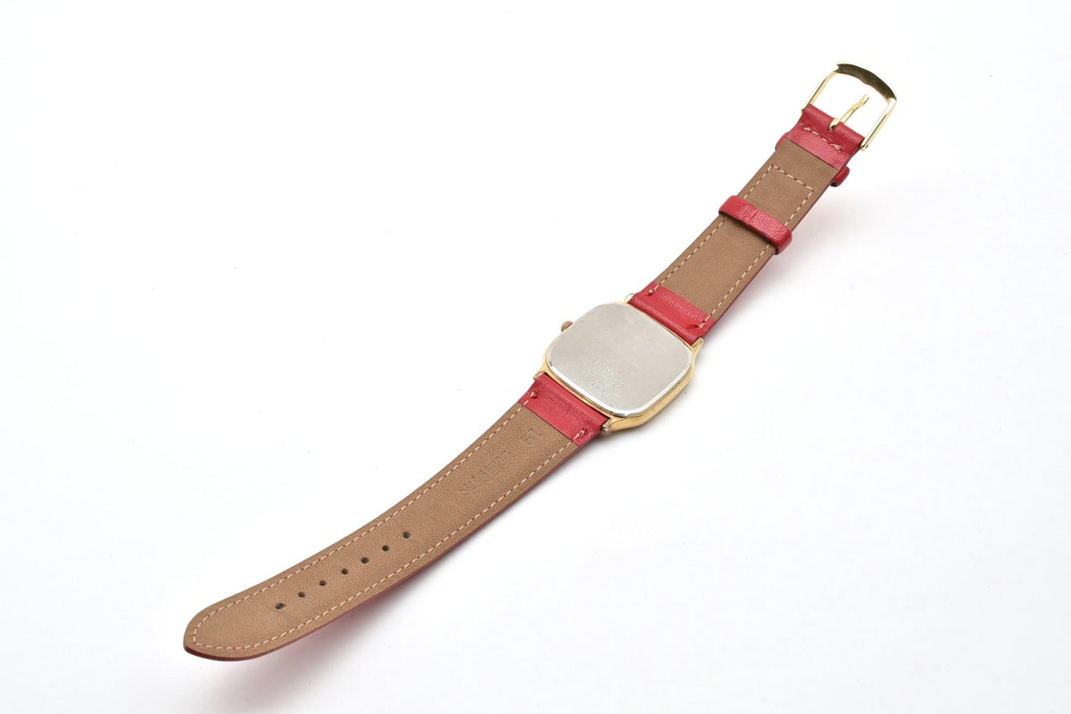 美品 SEIKO セイコー 6431-5050 クォーツ ゴールドカラー クッション ブラウン文字盤 レザーベルト ヴィンテージ 1980年代 メンズ 腕時計 稼働品