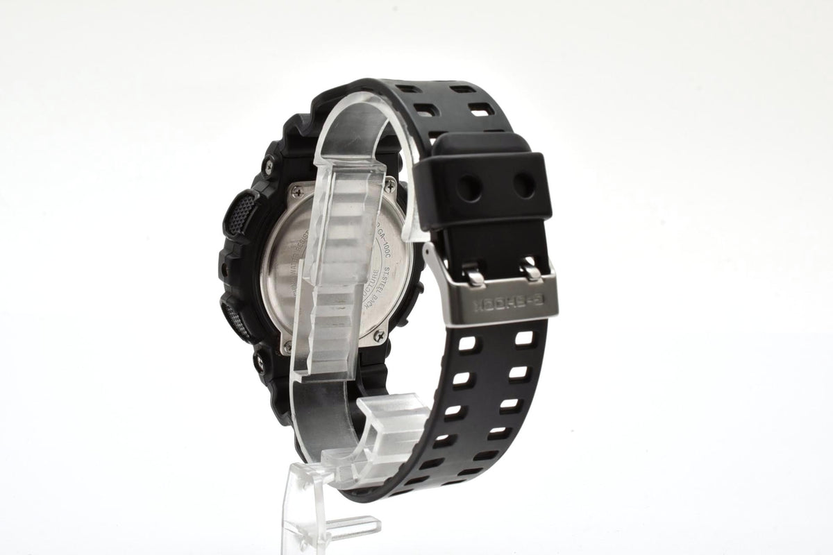 美品 CASIO カシオ G-SHOCK Gショック GA-100C アナデジ ビッグフェイス ブラック 黒 グリーン針 ネオン メンズ 腕時計 稼働品