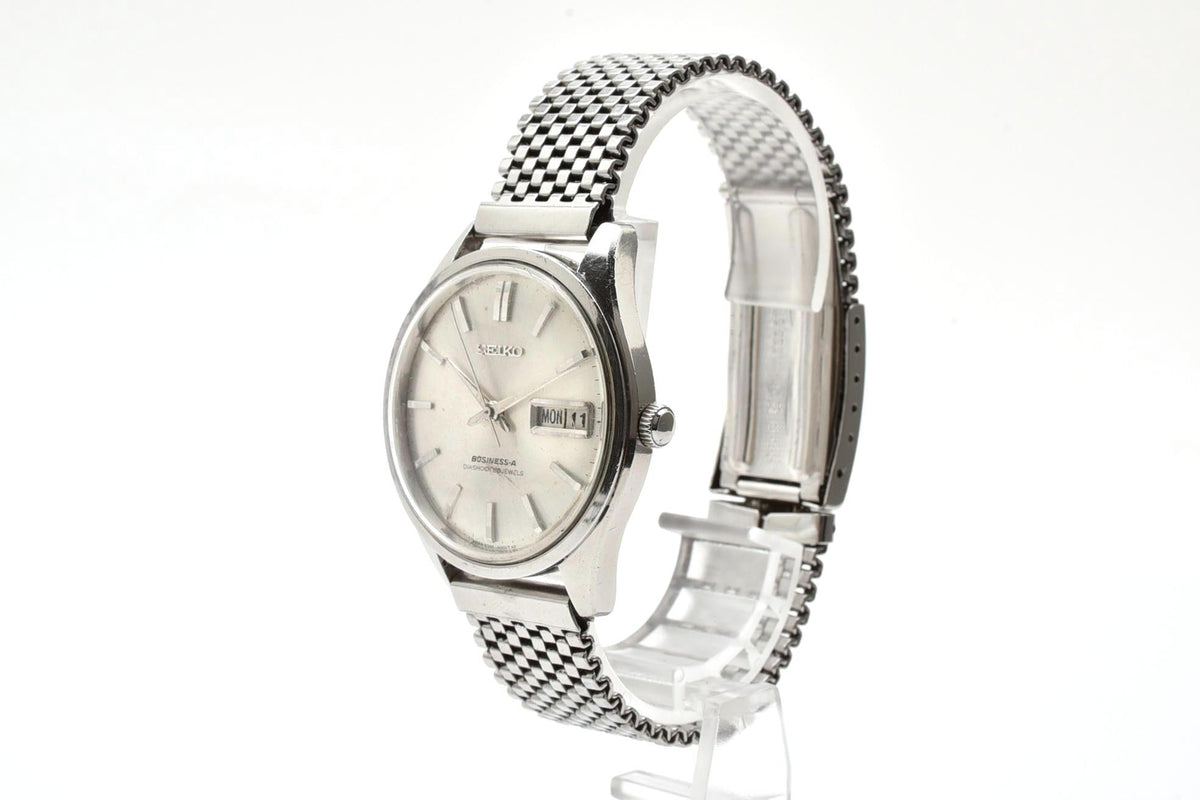 良品 SEIKO セイコー ビジネスA BUSINESS-A 8306-8001 自動巻き 27石 デイデイト シルバー文字盤 ステンレス ヴィンテージ 1960年代 メンズ 腕時計 稼働品