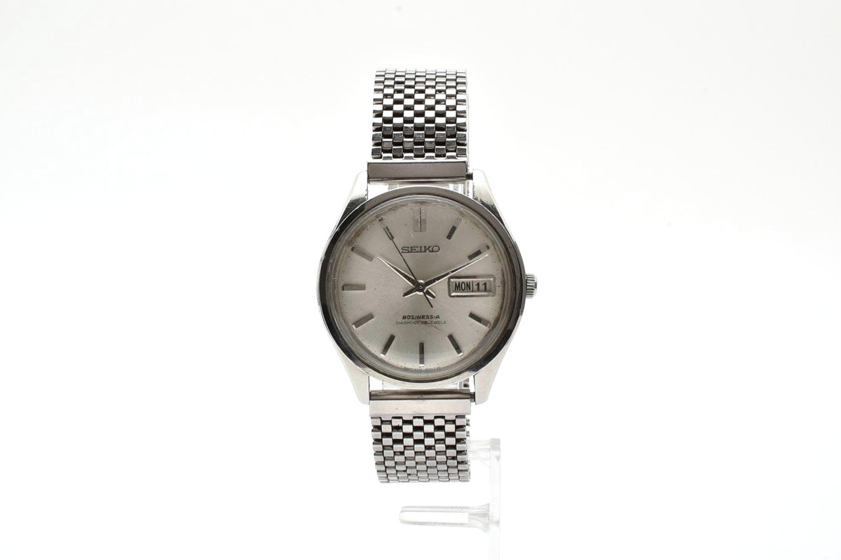良品 SEIKO セイコー ビジネスA BUSINESS-A 8306-8001 自動巻き 27石 デイデイト シルバー文字盤 ステンレス ヴィンテージ 1960年代 メンズ 腕時計 稼働品
