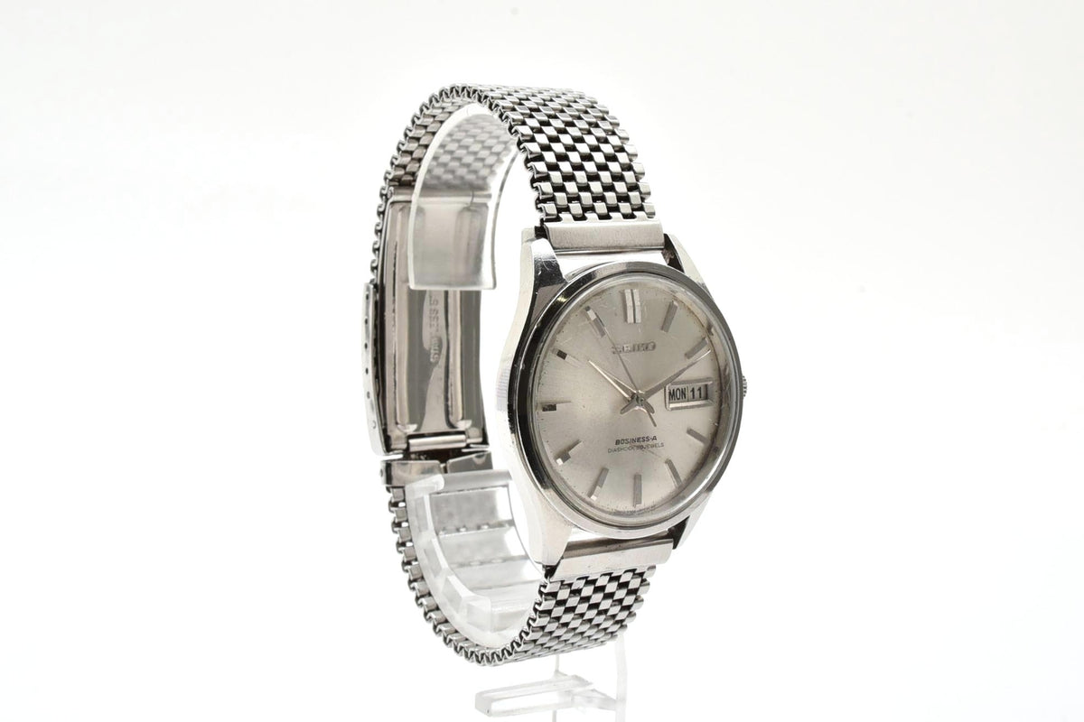 良品 SEIKO セイコー ビジネスA BUSINESS-A 8306-8001 自動巻き 27石 デイデイト シルバー文字盤 ステンレス ヴィンテージ 1960年代 メンズ 腕時計 稼働品