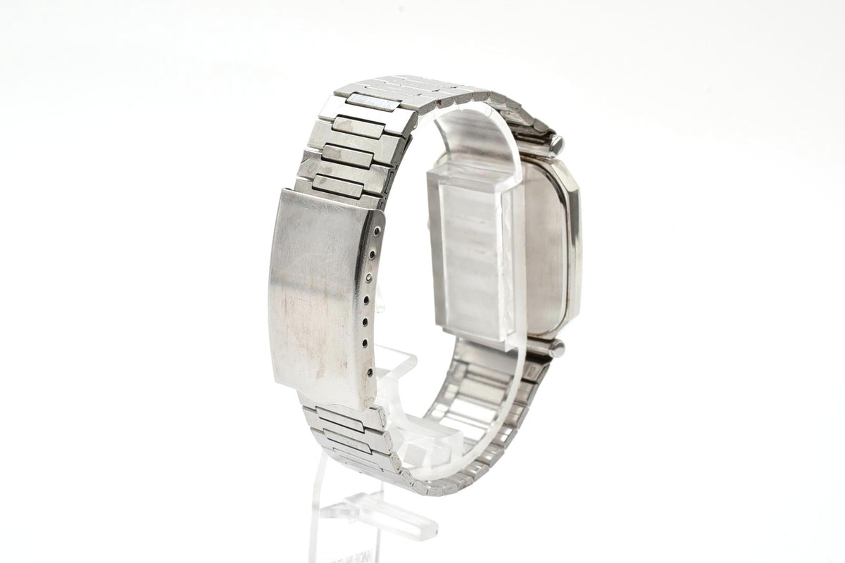 良品 SEIKO セイコー 7431-5130 クォーツ クッション シルバー文字盤 ステンレス ブレスレット ヴィンテージ 1980年代 ユニセックス 腕時計 稼働品