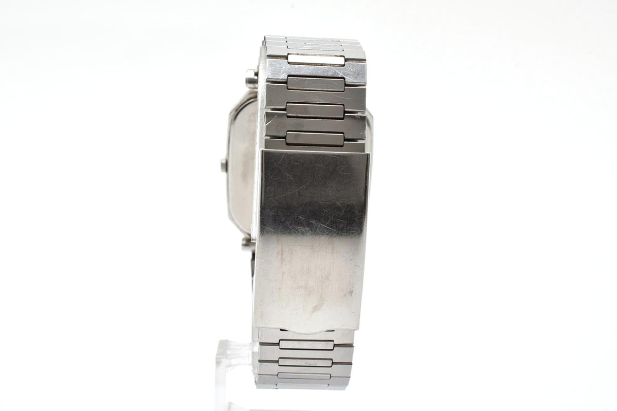 良品 SEIKO セイコー 7431-5130 クォーツ クッション シルバー文字盤 ステンレス ブレスレット ヴィンテージ 1980年代 ユニセックス 腕時計 稼働品