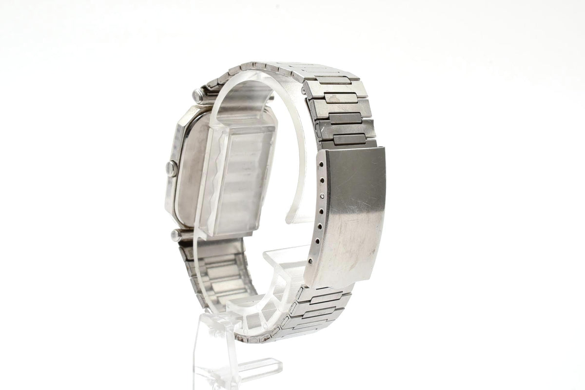 良品 SEIKO セイコー 7431-5130 クォーツ クッション シルバー文字盤 ステンレス ブレスレット ヴィンテージ 1980年代 ユニセックス 腕時計 稼働品