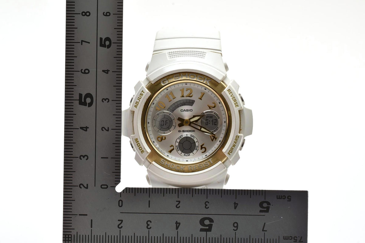 美品 CASIO カシオ G-SHOCK Gショック AW-590LV ラバーズコレクション 2007 アナデジ ホワイト 白 ゴールド 限定 メンズ 腕時計 稼働品
