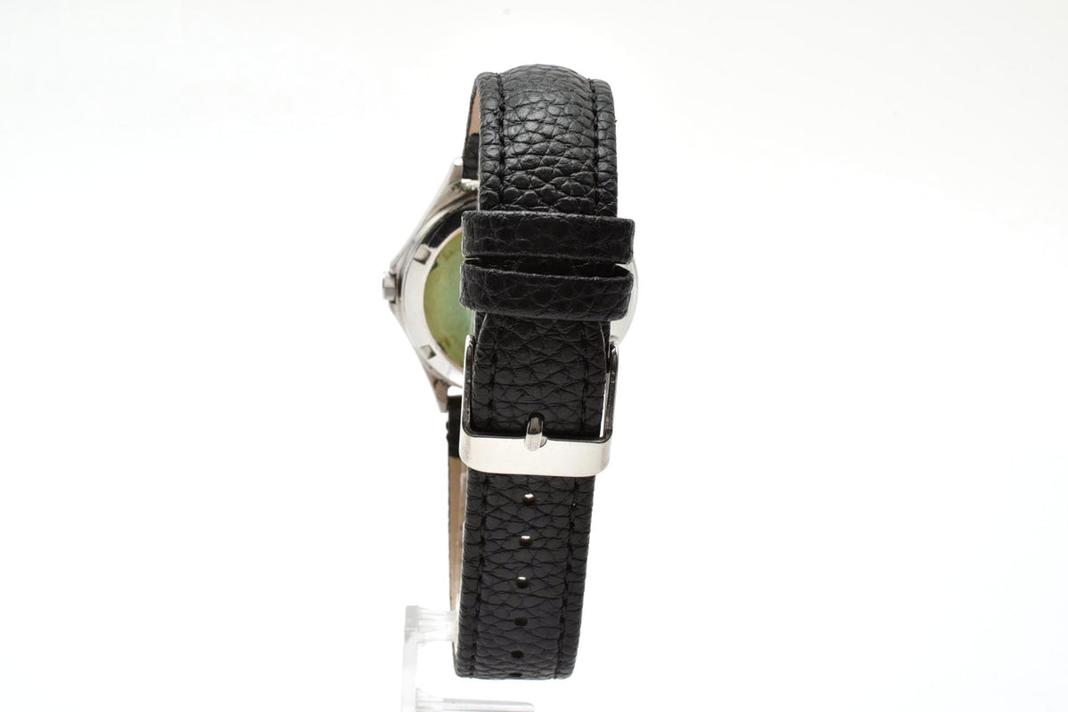 良品 CITIZEN シチズン 6100-G03665 クォーツ デイデイト 10気圧防水 シルバー文字盤 ステンレス 革ベルト メンズ 腕時計 稼働品