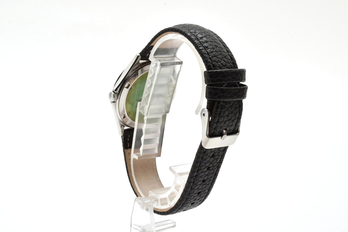 良品 CITIZEN シチズン 6100-G03665 クォーツ デイデイト 10気圧防水 シルバー文字盤 ステンレス 革ベルト メンズ 腕時計 稼働品