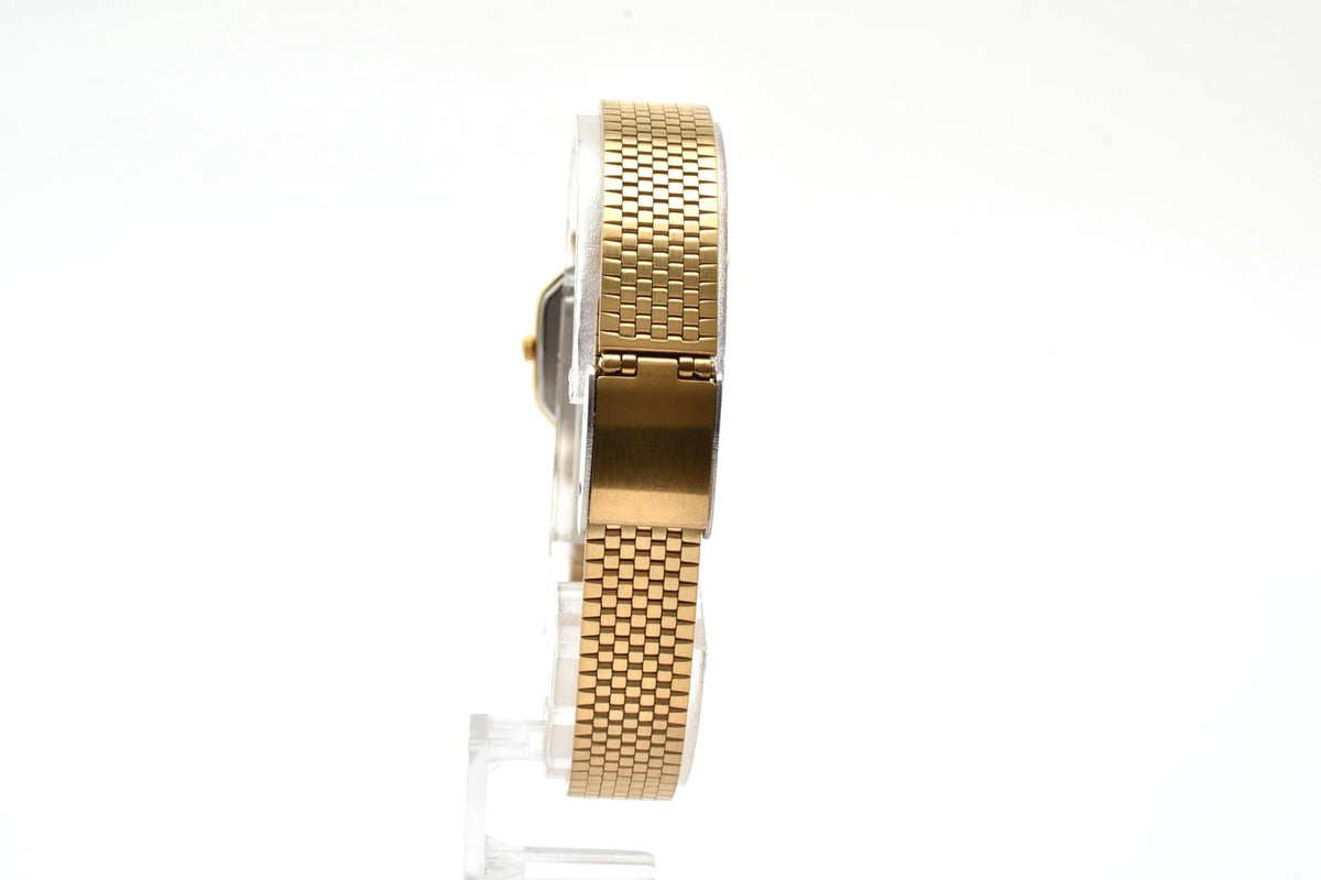 美品 SEIKO セイコー 4N21-5022 クォーツ 八角形 ゴールドカラー シャンパン文字盤 メッシュブレス 1990年代 レディース 腕時計 稼働品