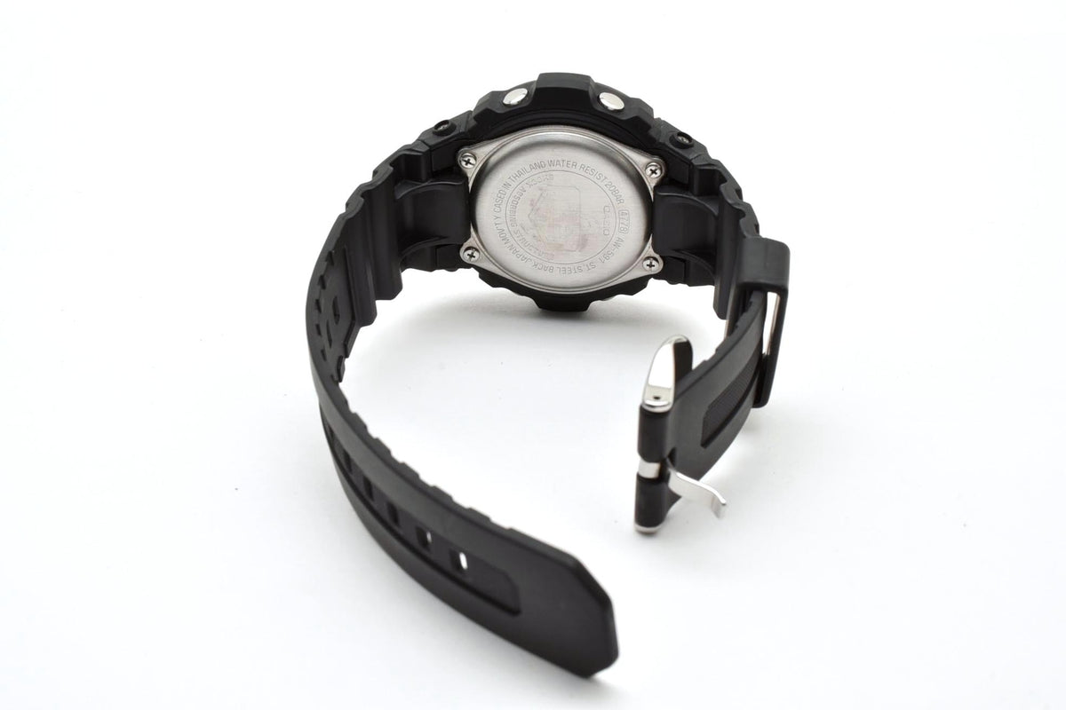 美品 CASIO カシオ G-SHOCK AW-591 アナデジ クォーツ 20気圧防水 ブラック×レッド 樹脂 ラバーベルト メンズ 腕時計 稼働品