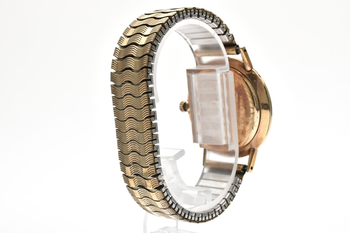美品 CITIZEN シチズン ハイライン HL51507081 手巻き 25石 パラショック 14K GOLD FILLED シルバー文字盤 ゴールド 伸縮ブレス ヴィンテージ 1960年代 メンズ 腕時計 稼働品