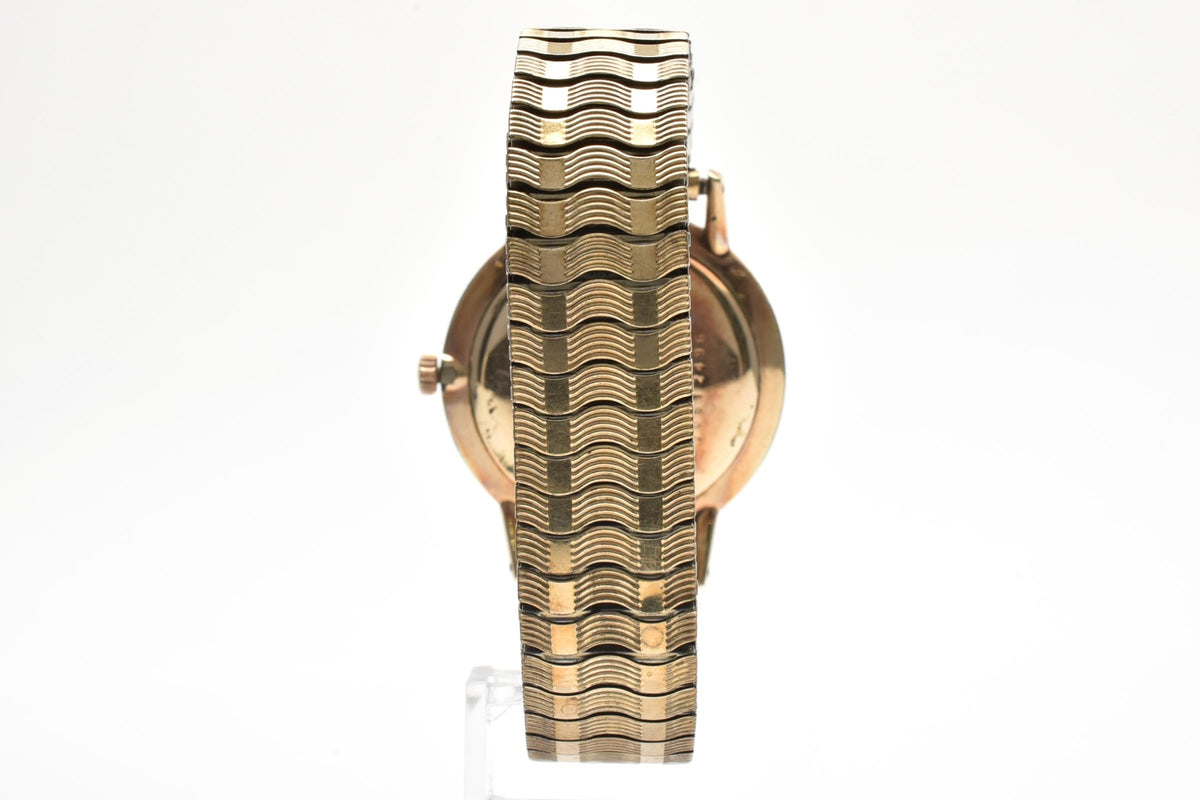 美品 CITIZEN シチズン ハイライン HL51507081 手巻き 25石 パラショック 14K GOLD FILLED シルバー文字盤 ゴールド 伸縮ブレス ヴィンテージ 1960年代 メンズ 腕時計 稼働品