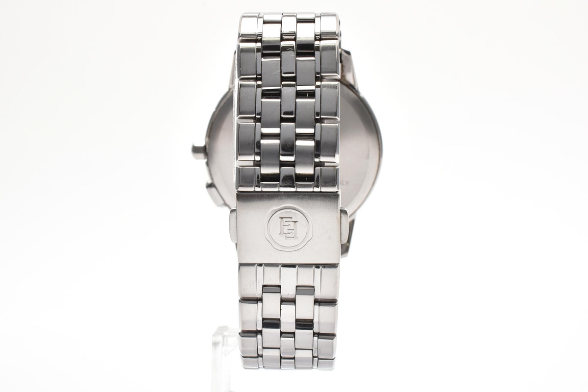 美品 CITIZEN シチズン エクシード H435-T008526 エコドライブ 電波ソーラー チタン デュラテクト ホワイト文字盤 デイト メンズ 腕時計 稼働品