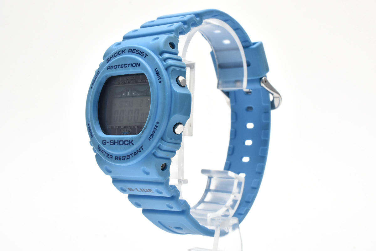 美品 CASIO カシオ G-SHOCK G-LIDE GWX-5700CS タフソーラー 電波 マルチバンド6 タイドグラフ ライトブルー 樹脂 メンズ 腕時計 稼働品