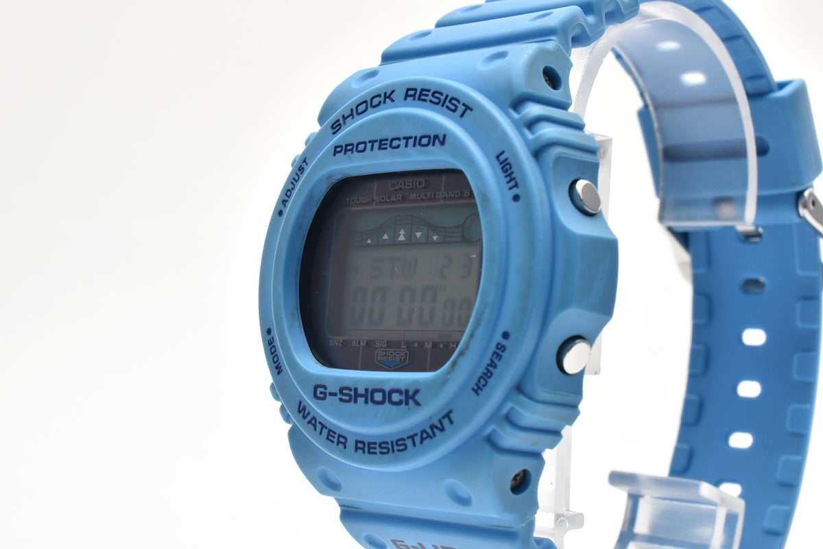 美品 CASIO カシオ G-SHOCK G-LIDE GWX-5700CS タフソーラー 電波 マルチバンド6 タイドグラフ ライトブルー 樹脂 メンズ 腕時計 稼働品
