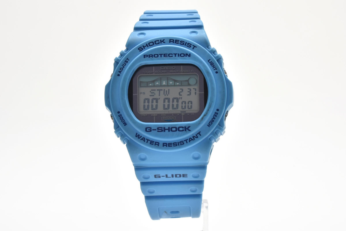 美品 CASIO カシオ G-SHOCK G-LIDE GWX-5700CS タフソーラー 電波 マルチバンド6 タイドグラフ ライトブルー 樹脂 メンズ 腕時計 稼働品