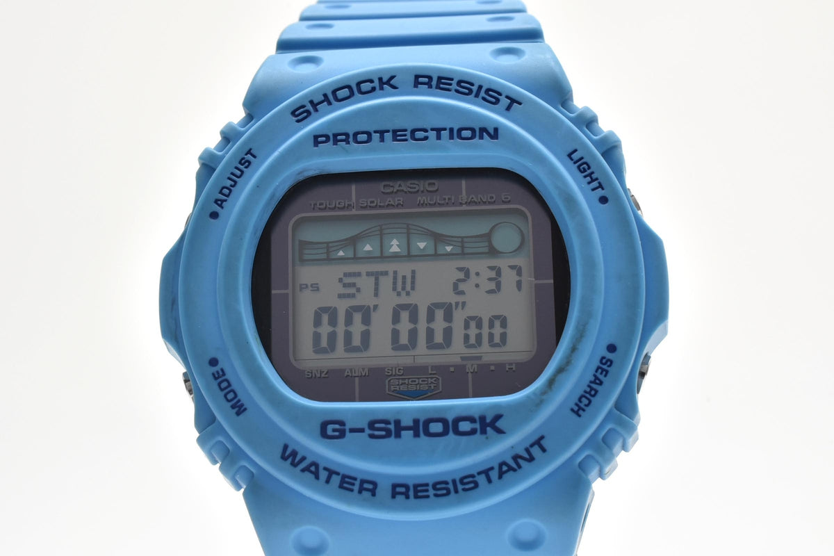 美品 CASIO カシオ G-SHOCK G-LIDE GWX-5700CS タフソーラー 電波 マルチバンド6 タイドグラフ ライトブルー 樹脂 メンズ 腕時計 稼働品