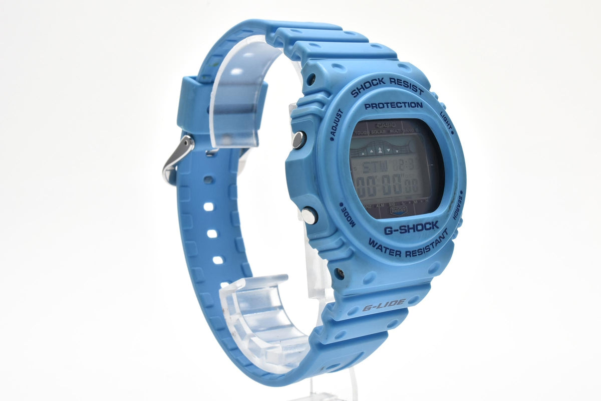 美品 CASIO カシオ G-SHOCK G-LIDE GWX-5700CS タフソーラー 電波 マルチバンド6 タイドグラフ ライトブルー 樹脂 メンズ 腕時計 稼働品