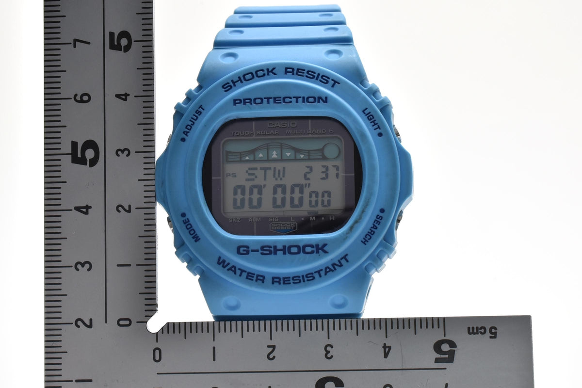 美品 CASIO カシオ G-SHOCK G-LIDE GWX-5700CS タフソーラー 電波 マルチバンド6 タイドグラフ ライトブルー 樹脂 メンズ 腕時計 稼働品