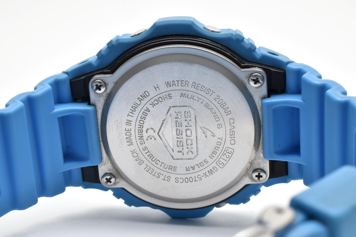 美品 CASIO カシオ G-SHOCK G-LIDE GWX-5700CS タフソーラー 電波 マルチバンド6 タイドグラフ ライトブルー 樹脂 メンズ 腕時計 稼働品