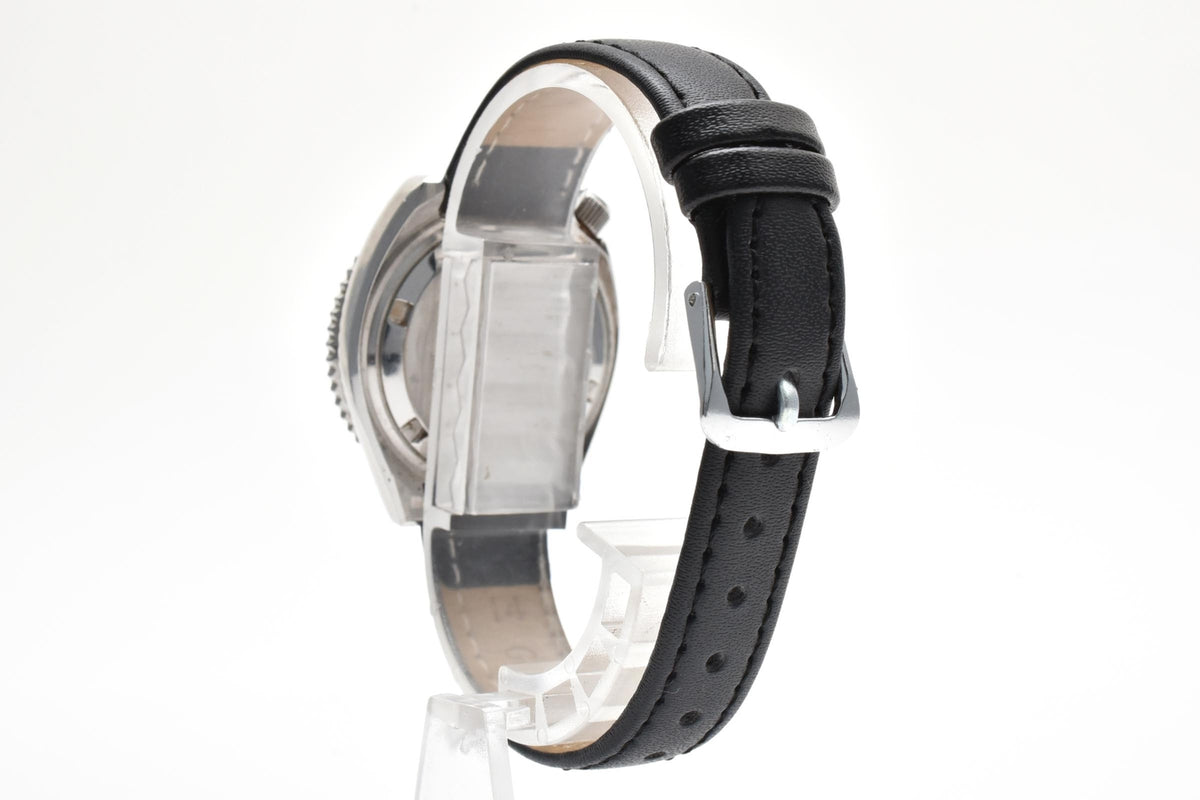 美品 CITIZEN シチズン SPALDING スポルディング 3600-396901 クォーツ デイデイト ダイバースタイル ブラック文字盤 回転ベゼル ヴィンテージ 1980年代 ユニセックス 腕時計 稼働品