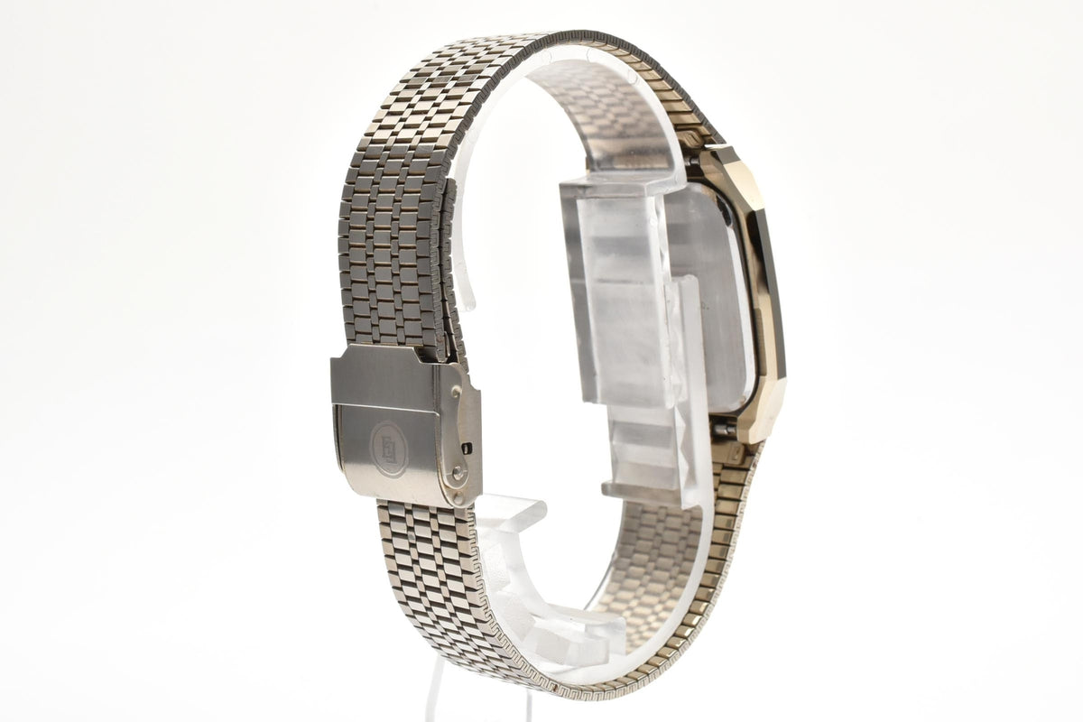 美品 CITIZEN シチズン エクシード 5639-F61524 クォーツ スクエア コンビ ゴールド文字盤 メッシュブレス ヴィンテージ 1980年代 ユニセックス 腕時計 稼働品